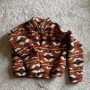 American Eagle Outfitters Brown Patterned Sweatshirt